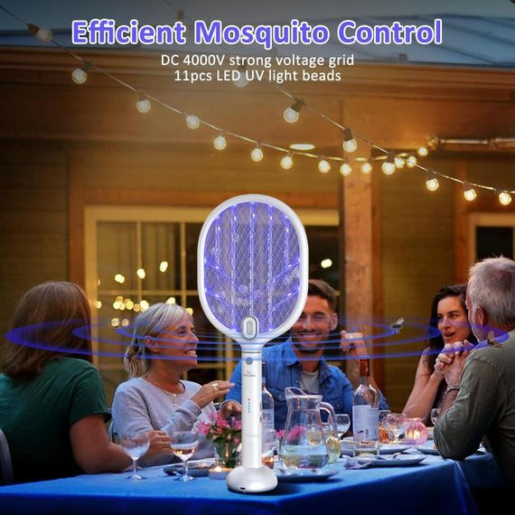 Електрична мухобійка акумуляторна пастка для знищення комах, мух, комарів 4000 В з LED-підсвіткою для дому та вулиці 1800 мАг | Зображення 6