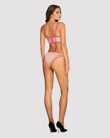 Комплект Obsessive Nudelia top & panties pink L/XL | Зображення 3