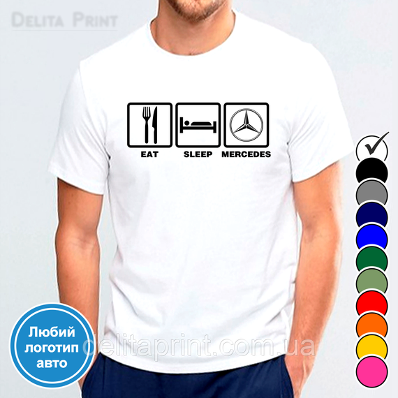 Футболка с принтом авто "Eat. Sleep. Avto."