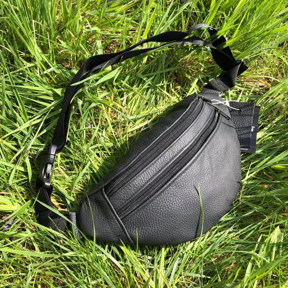 Сумка-бананка з додатковою кишенею, Чорна зручна бананка чоловіча, Бананка для повсякденного життя GE-24 | Зображення 9