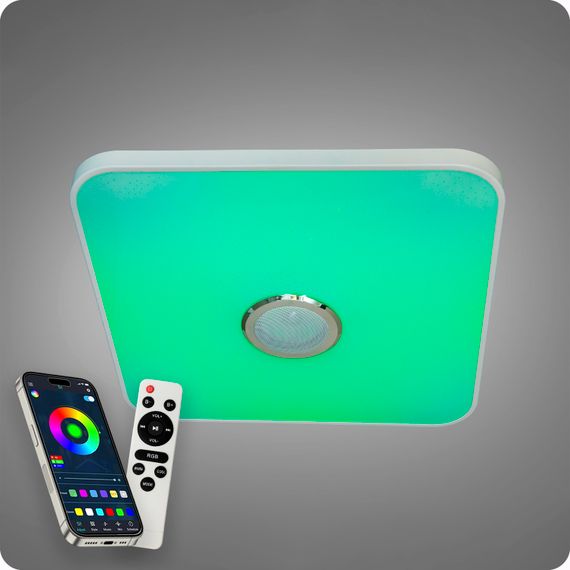 Люстра світлодіодна 517 Dlight RGB з пультом і  колонкою 80Вт Білий (02164) | Зображення 3