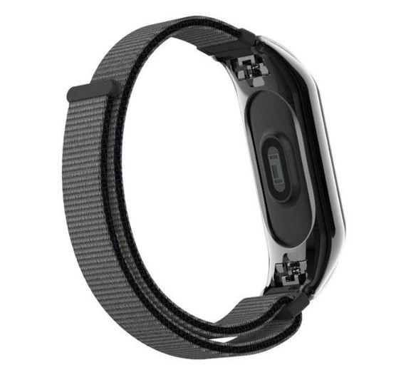 Нейлоновий ремінець Primo для фітнес-браслета Xiaomi Mi Band 3 - Black&Grey | Зображення 3