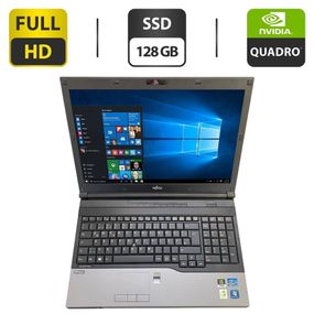 Мобільна робоча станція Б-клас Fujitsu Celsius H720 / 15.6" (1920x1080) TN / Intel Core i7-3720QM (4 (8) ядра по 2.6 - 3.6 GHz) / 16 GB DDR3 / 128 GB SSD / nVidia Quadro K1000M, 2 GB GDDR3, 128-bit / WebCam б/в