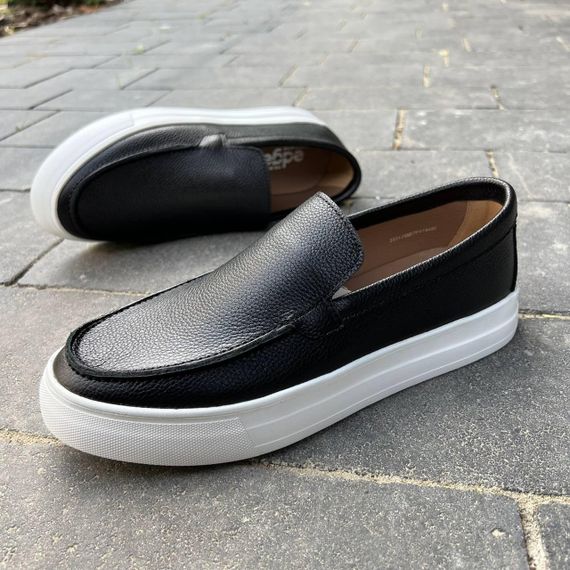 Чорні шкіряні чоловічі лофери 40 розмір | Зображення 1