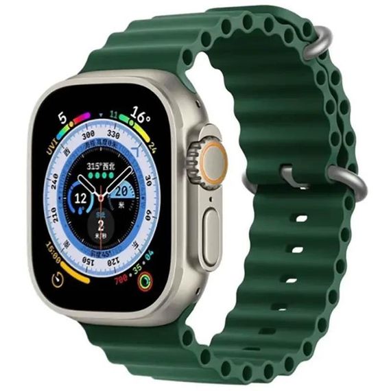 Ремінець Ocean Band для Apple Watch 38/40/41/42mm(ser.10) Синій / Deep navy Зелений / Forest green