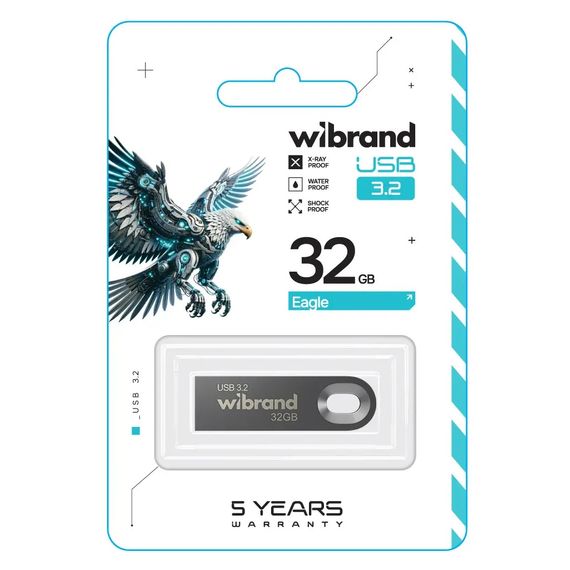 USB флеш накопичувач Wibrand 32GB Eagle Grey USB 3.2 Gen 1 (USB 3.0) (WI3.2/EA32U10G) | Зображення 1