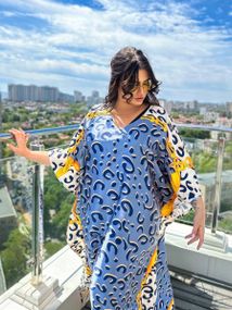 Розкішна шовкова довга леопардова сукня-туніка PLUS SIZE