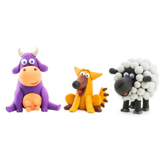 Набор самозатвердевающего пластилина ЛИПАКА – Коровка, пёсик, овца 60024-UA01 | Зображення 2