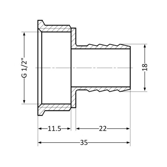 Штуцер Thermo Alliance Standart 18х1/2" ВР SD4261518 | Зображення 1
