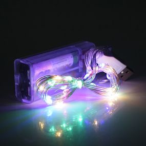 Гірлянди 50LED, 1 режим, 5 метрів, прозора ізоляція, живлення від 3*АА, Mix Color, ОЕМ