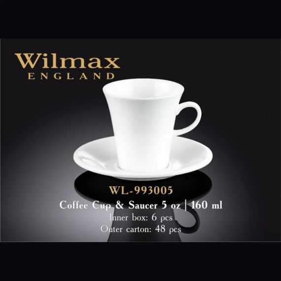 Чашка кофейная с блюдцем фарфор Wilmax (Вилмакс) 160 мл (WL-993005) | Зображення 1