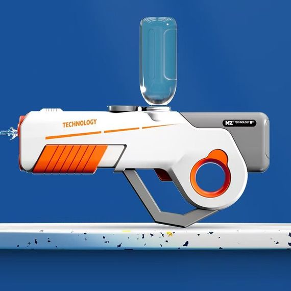 Водяний акумуляторний автомат Water Gun 8002C (600ml) with lithium battery White / Orange | Зображення 3