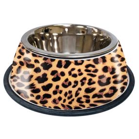 Миска для тварин з нержавійки 0,37 л Croci Animalier Leopard 20 см