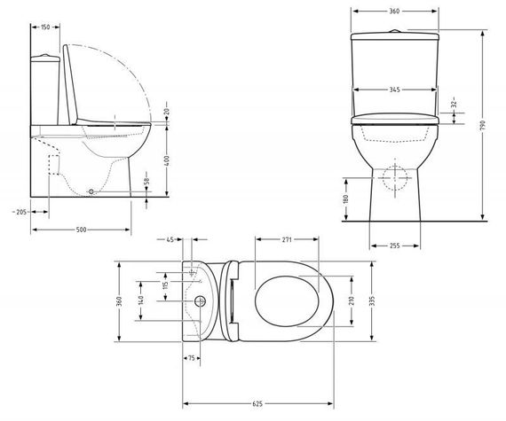 Унитаз напольный Qtap Evia Ultra Quiet 630×350×795 мм с сиденьем Soft-close, White QTEVI27W49258 | Зображення 1