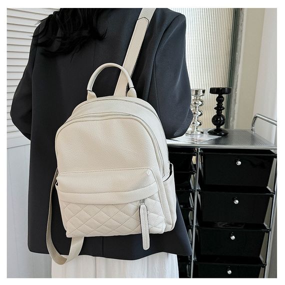 Женский кожаный рюкзак городской. Модный рюкзак женский. Рюкзак из натуральной кожи  белый 23479 | Зображення 3