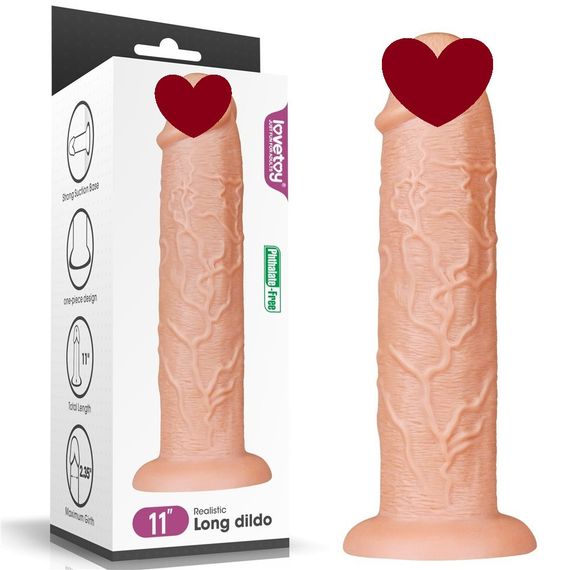 Фалоімітатор значного розміру 11'' REALISTIC LONG DILDO Sex Aura