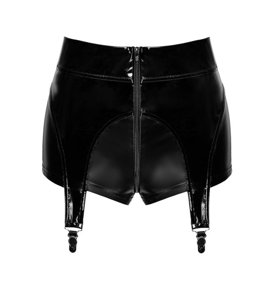Шортики Noir Handmade F325 Glam, S, black, винил, высокая талия, крепление для чулок, с доступом, Черный, XL | Зображення 5