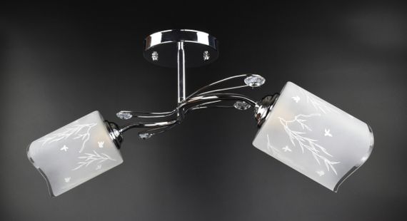 Люстра стельова на 2 лампочки 25564 Хром 25х20х57 см.