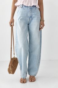 Однотонні джинси Baggy - блакитний цвет, 34р (є розміри)