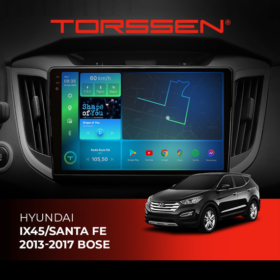 Штатна магнітола Torssen 2K Hyundai IX45/Santa Fe 2013-2017 Bose F96128 4G Carplay DSP