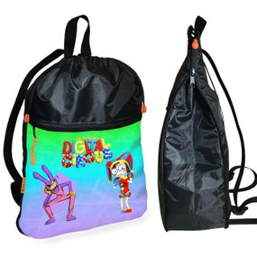 Рюкзак-мішок для школи цифровий цирк дитяча сумка для взуття та спортивного одягу (01501)