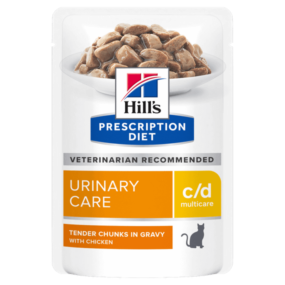 Hill’s Prescription Diet c/d Вологий корм для котів, догляд за сечовидільною системою, з куркою, пауч, 85 г