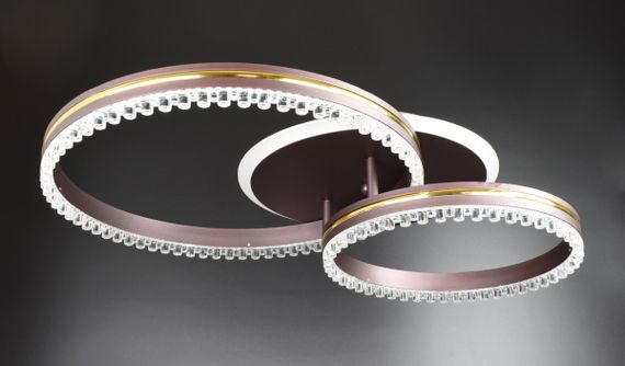 Люстра світлодіодна стельова LED світильник для квартири на стелю лед з пультом 26029 Коричневий 12х40х61 см.