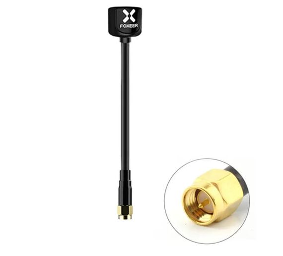 Антенна RHCP 5.8G FOXEER Lollipop V4 100 мм 2.6 Dbi, SMA-Male прямой, для FPV дронов - Black