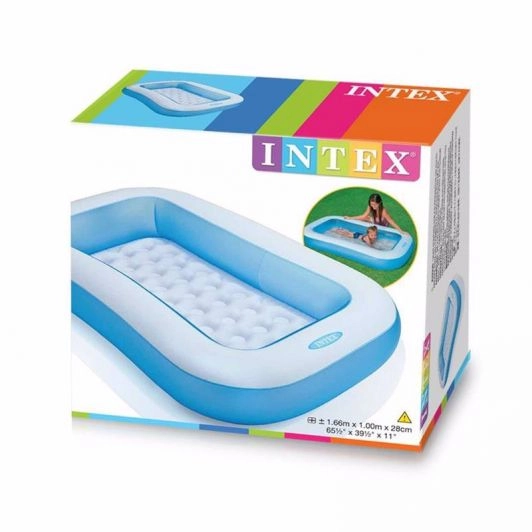 Надувной бассейн Intex 166 х 100 х 25 см 90 л Blue | Зображення 1