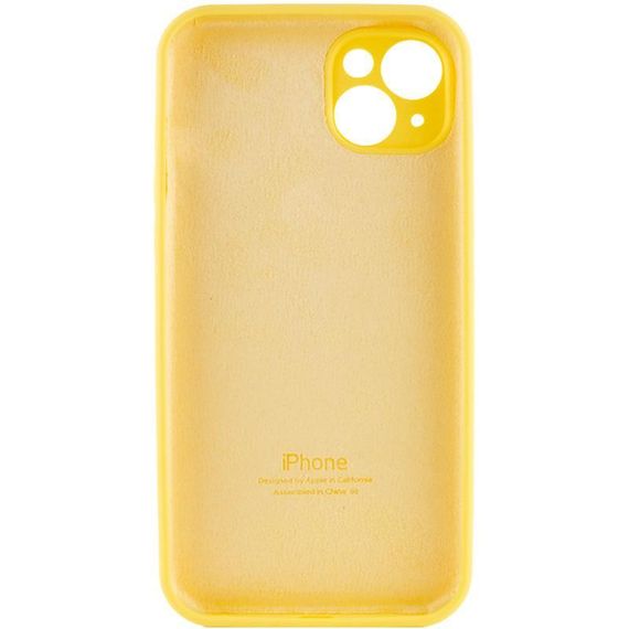 Чохол Silicone Case Full Camera Protective (AA) для Apple iPhone 15 Plus (6.7") Жовтий / Yellow | Зображення 3