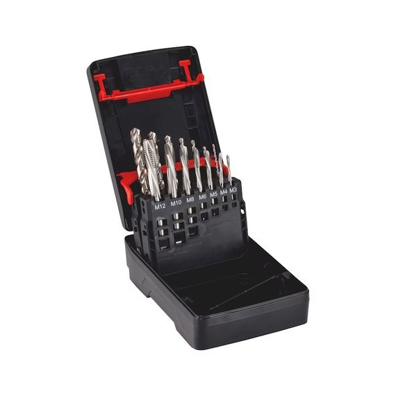 Набір свердел та мітчиків машинних для наскрізних отворів GREEN HSCo 14 шт.