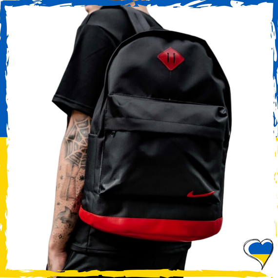 Рюкзак Nike. Дно екошкіра. Рюкзак Найк чорний. Унісекс рюкзак, вмісткий