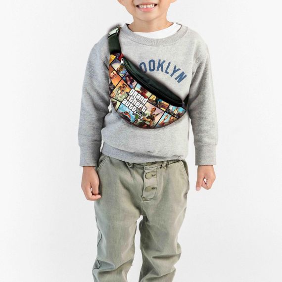 Сумка-бананка GTA "Grand Theft Auto V" с  принтом ,32х15см,детская,молодежная (00050)