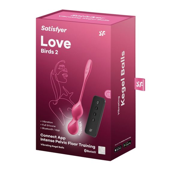 Вагінальні кульки з вібрацією Satisfyer Love Birds 2, що працюють від програми, рожеві Sex Aura | Зображення 5