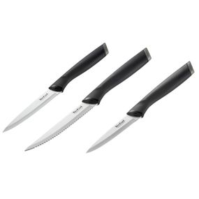 Набір ножів Tefal Essential 3шт, нержавіюча сталь, пластик, чорний (K2219455)