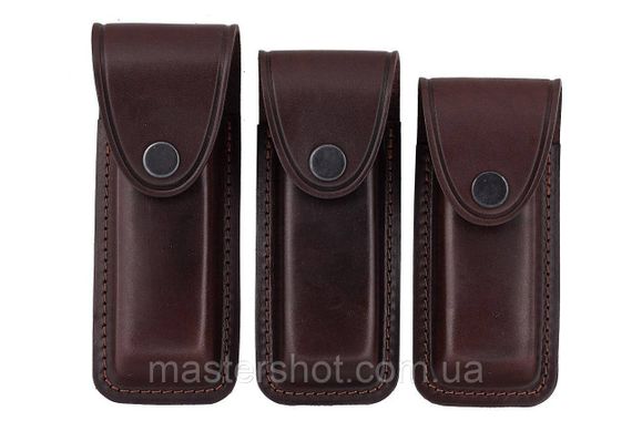 Чохол-В для складного ножа ліхтарика з кнопкою XL шкіра велюр коричневий | Зображення 3