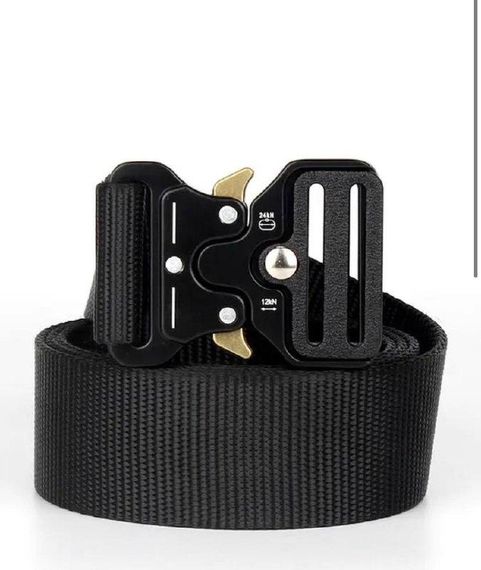 Армійський Ремінь Чорний ! Військовий ремінь Турецький з металевою пряжкою кобра!   знижка | Зображення 1