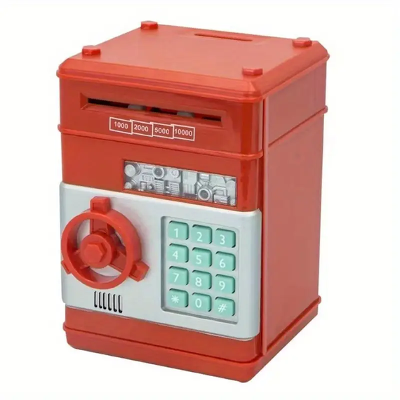 Дитяча скарбничка банкомат з кодом для монет та купюр, Електронний сейф з пін-кодом для грошей | Зображення 7
