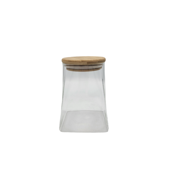 Емкость стеклянная с деревянной крышкой (трапеция) VT-7908 Vittora 800 мл