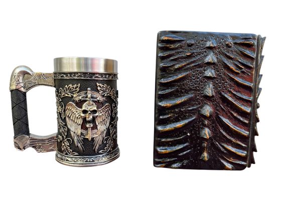 Подарунковий набір Кухоль 3D Меч у Черепі та Блокнот 3D «Жар Серця Дракона» | Зображення 1