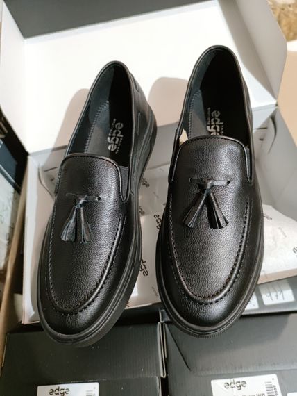 Чорні чоловічі мокасини із шкіри 44 розмір