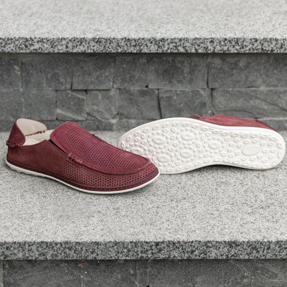 Бордовые летние мокасины 42 размер | Зображення 3