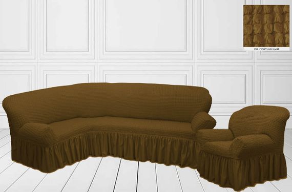 Чохол на кутовий диван + крісло 28-Гірчичний