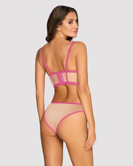 Комплект Obsessive Nudelia top & panties pink L/XL | Зображення 1