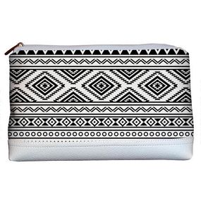 Косметичка дорожня жіноча Lovely Орнамент с белым кожзамом 26x15x8 см