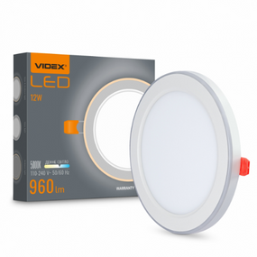 LED Світильник врізний 12W+4W 5000+2700К з декоративною підсвіткою VL-DL4R-1252 Videx