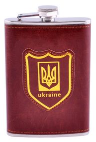 Фляга обтянута кожей (256мл) Украина 🇺🇦 UKR-5