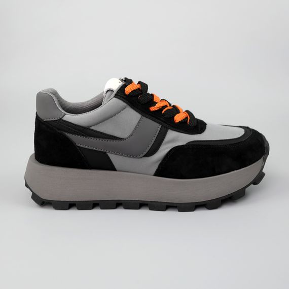 Кросівки жіночі шкіряні 588176 Чорні сірі 36 37 38 39 40