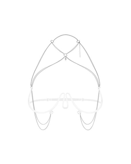 Украшение на тело Obsessive Lustique White harness bra S/M/L Sex Aura | Зображення 1