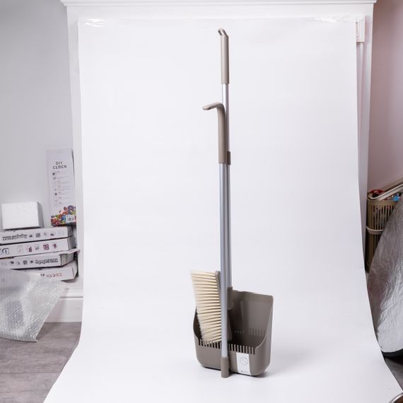 Набір віник і совок на довгій ручці для підлоги 25×24×100 см щітка віник для прибирання Сірий HP-45-15G | Зображення 2